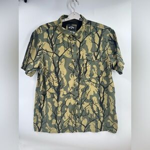 Billabong Adventure Division Button Down Camouflage Shirt Nylon Men's 2XL
